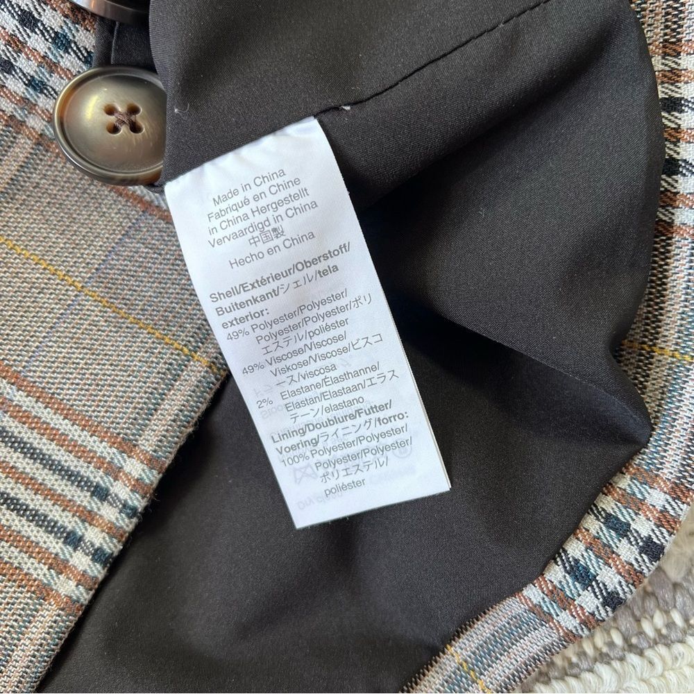 Madewell Caldwell Double-Breasted Blazer in Menswear Plaid women’s size M - Picture 5 of 7